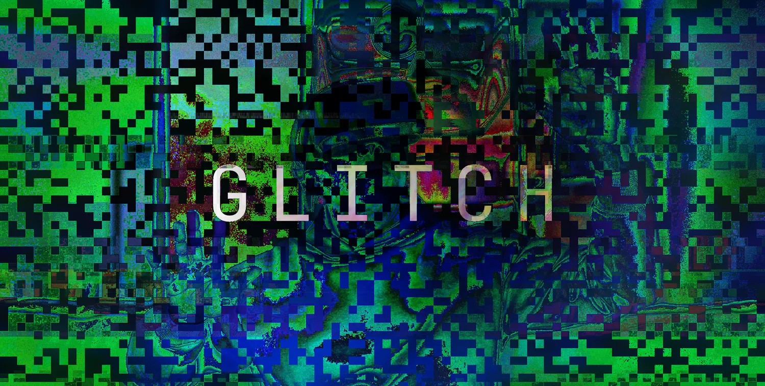 Green databend blocks breaking the frame apart