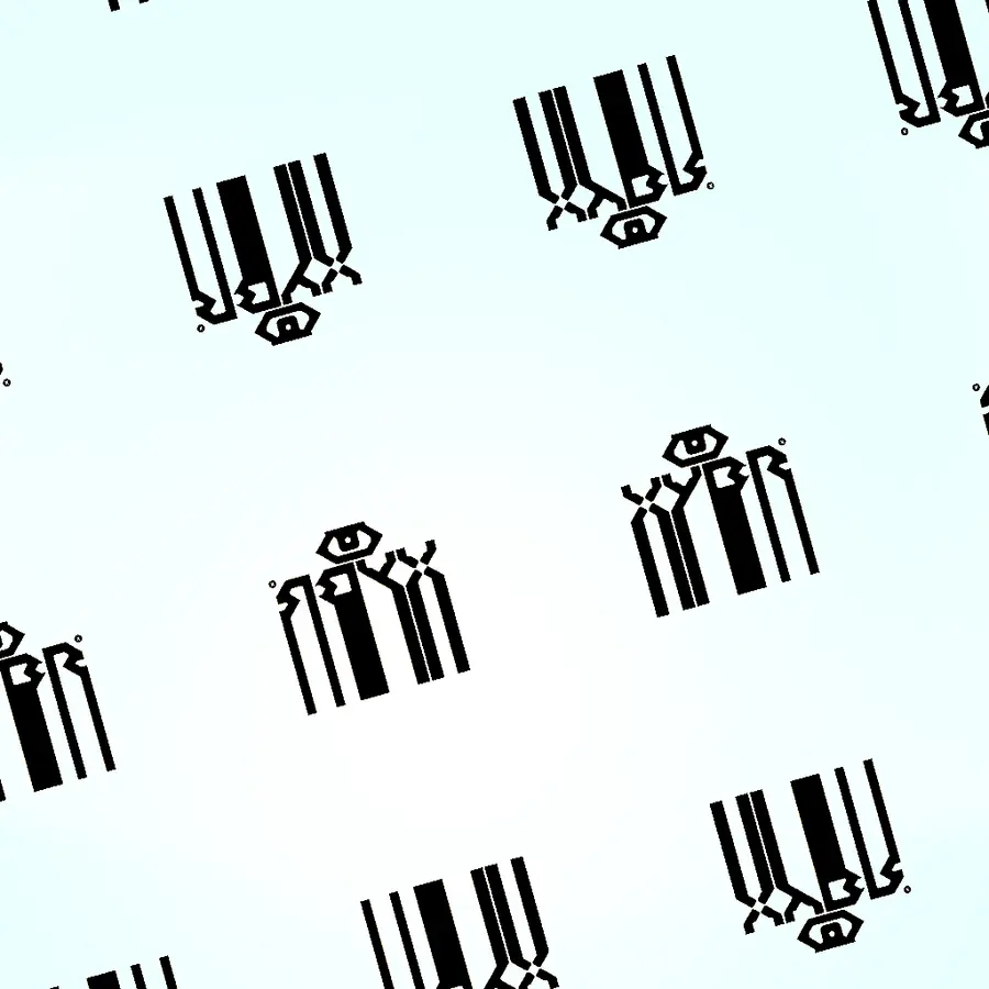 A run that treats the mark as a tile rather than a logo