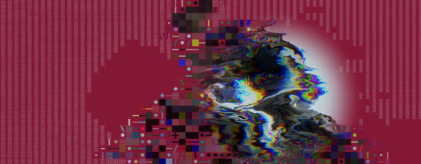 Roll — Domain Warp + Databend + Box Art